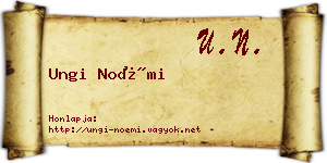 Ungi Noémi névjegykártya